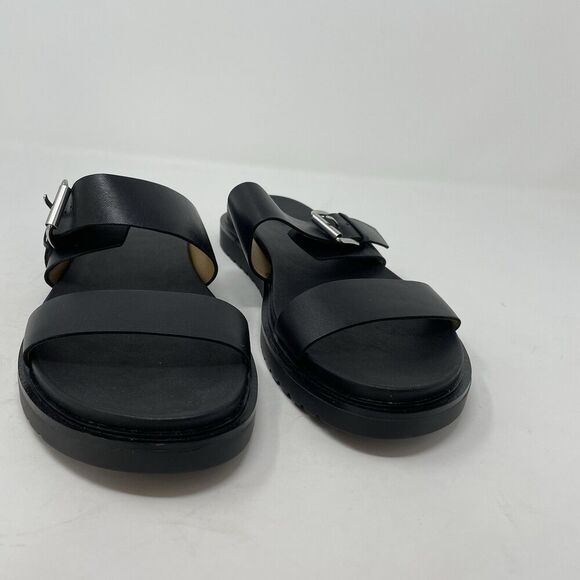MADEWELL The Dee Slide Sandals Women 10 Black Leather NEW Double Strap NP292 - Picture 10 of 12